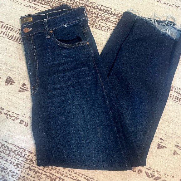 MOTHER "The Insider Crop Step Fray" dark wash women's ankle length jeans size 32 - Picture 1 of 9